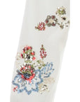 Veste coton blanc séquins fleurs