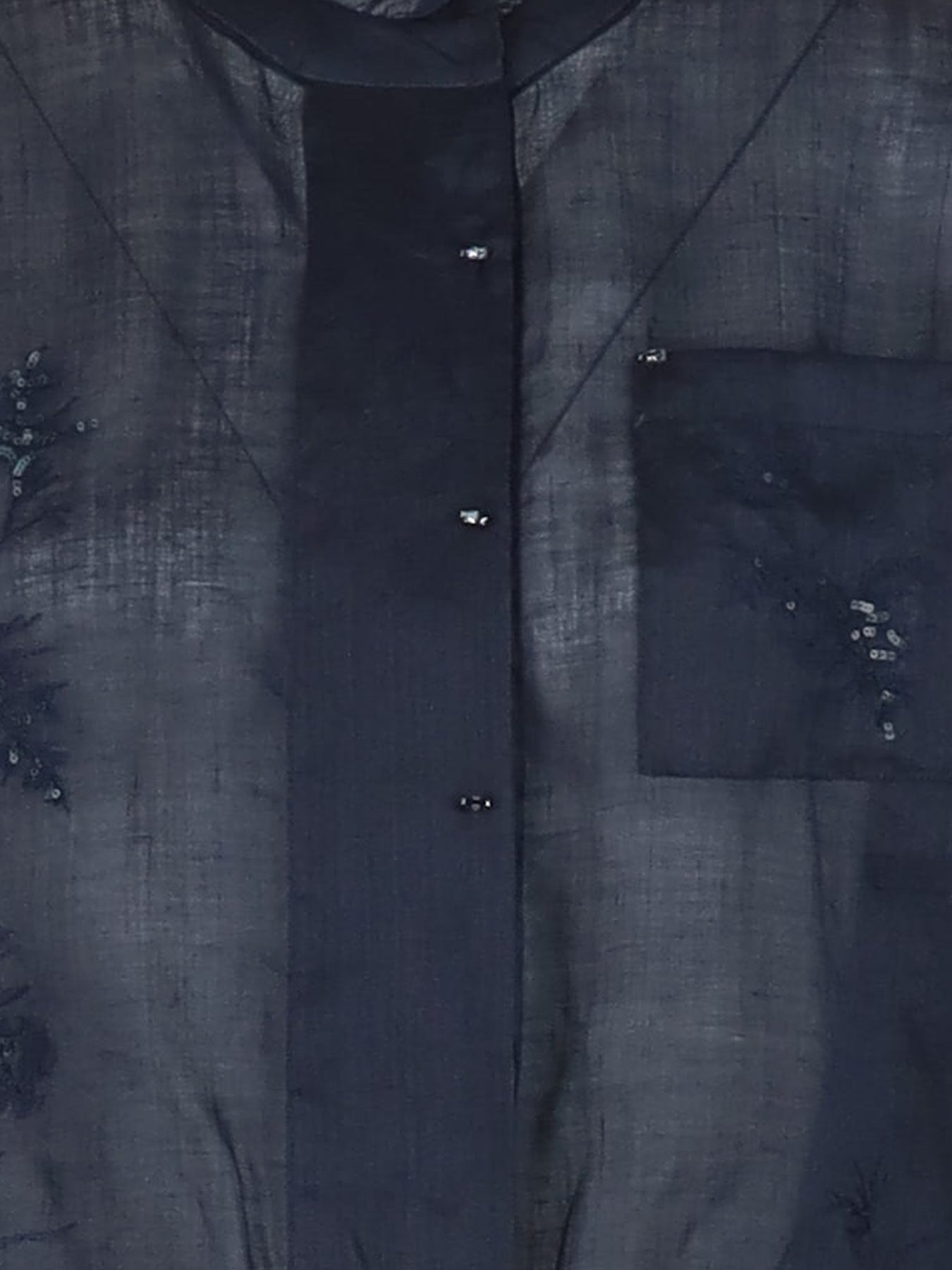 Chemise lin marine Interdee col Victorien