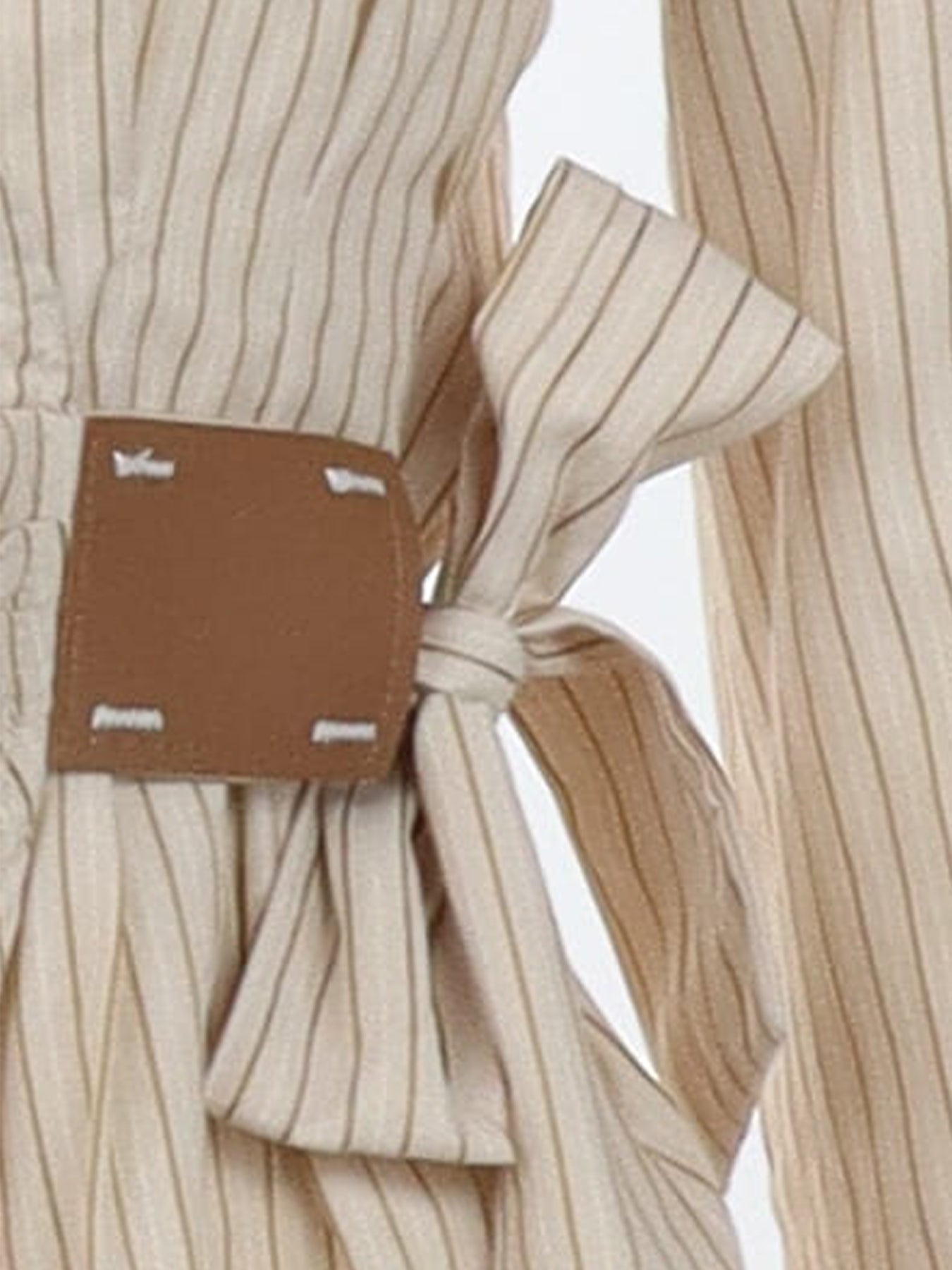 Chemisier rayé beige/brun