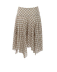 Flowy flared skirt in brown/beige check