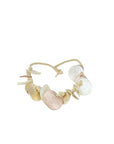 collier pastilles dorées et beige