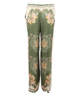 pantalon fluide imprimé floral kaki