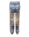 Pantalon fluide imprimé floral bleu