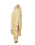 Veste Bomber fluide imprimé floral jaune miel