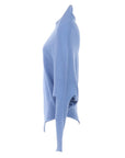 Pullover Asymmetrischer Kragen Azurblau