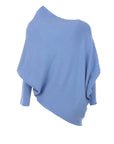 Pullover Asymmetrischer Kragen Azurblau