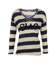 Pull rayures CIAO BELLA marine écru
