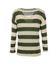 Pull rayures CIAO BELLA kaki écru