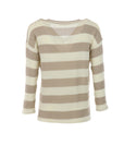 Pull à rayures CIAO BELLA beige écru