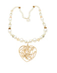 Collier long perles COEUR doré