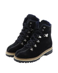 Bottines en croûte de cuir noir La Thuile 962