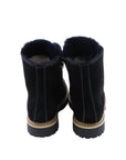 Bottines en croûte de cuir noir La Thuile 962