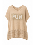 T-shirt oversize camel FUN