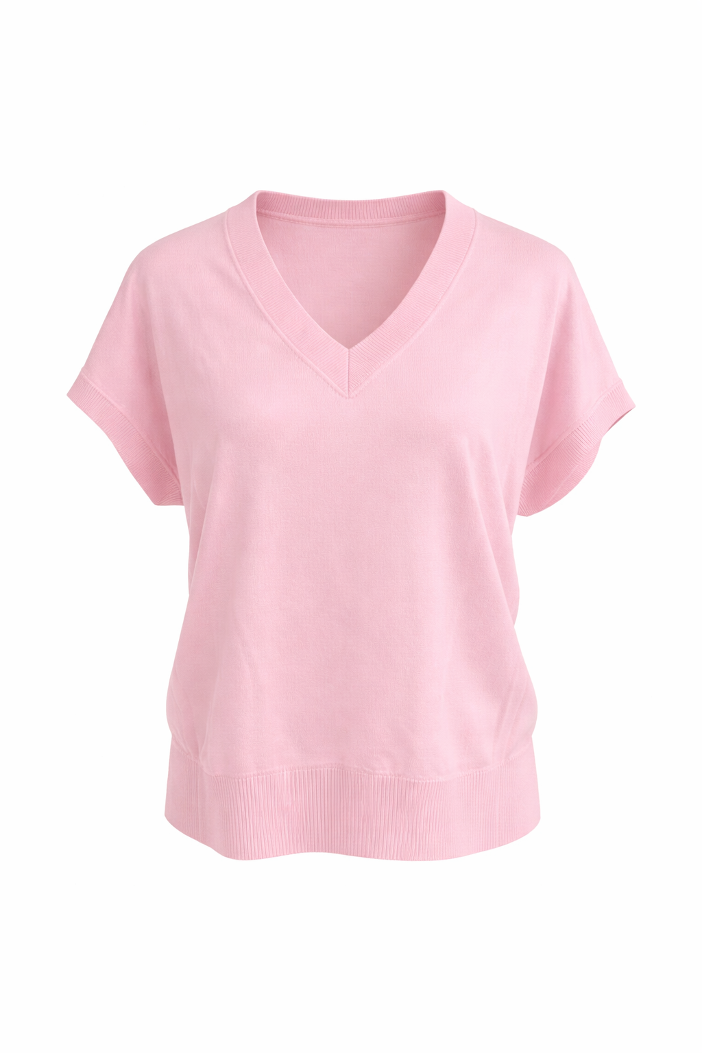 Feinstrick-T-Shirt Rosa