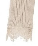 Pull beige col V dentelle