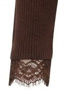 Pull coffee col V dentelle