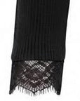 Pull noir col V dentelle