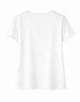 Baumwoll-T-Shirt Weiss Blumendruck Rosa/Camel