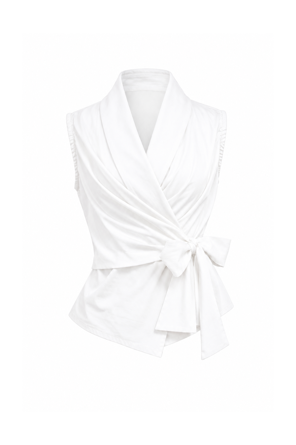 Chemise nouée emmanchures américaines blanc