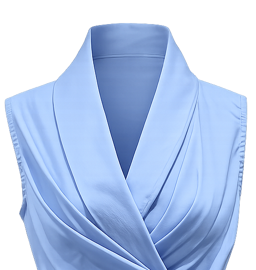 Chemise nouée emmanchures américaines ciel