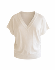 Feinstrick-T-Shirt Elfenbein