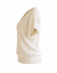 Feinstrick-T-Shirt Elfenbein