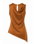 Top asymétrique cognac