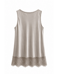 Top dentelle beige froid Natacha