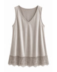 Top dentelle beige froid Natacha