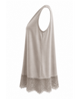 Top dentelle beige froid Natacha
