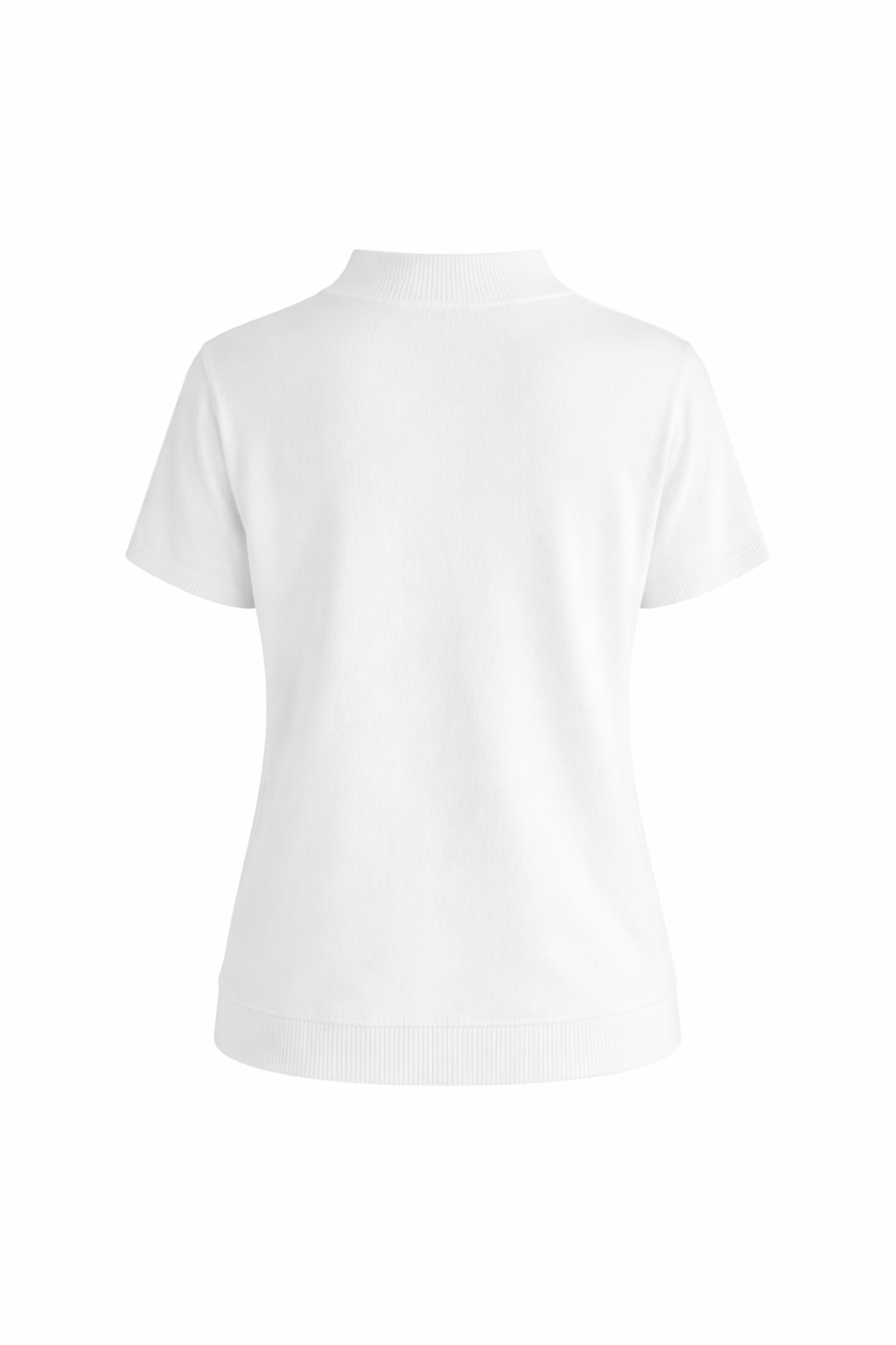 Feinstrick-T-Shirt Weiss