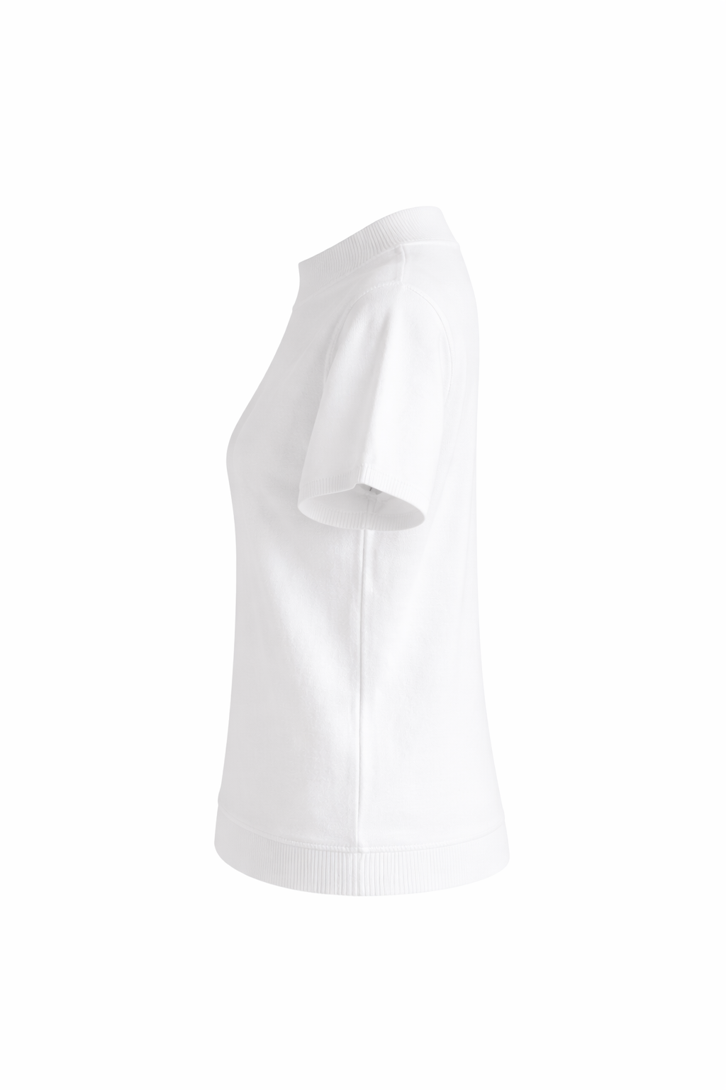 Feinstrick-T-Shirt Weiss