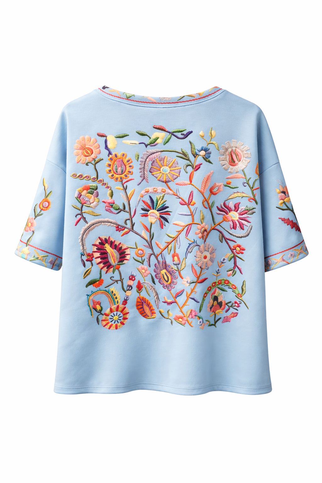 T-Shirt FLORAL-Universum Himmelblau