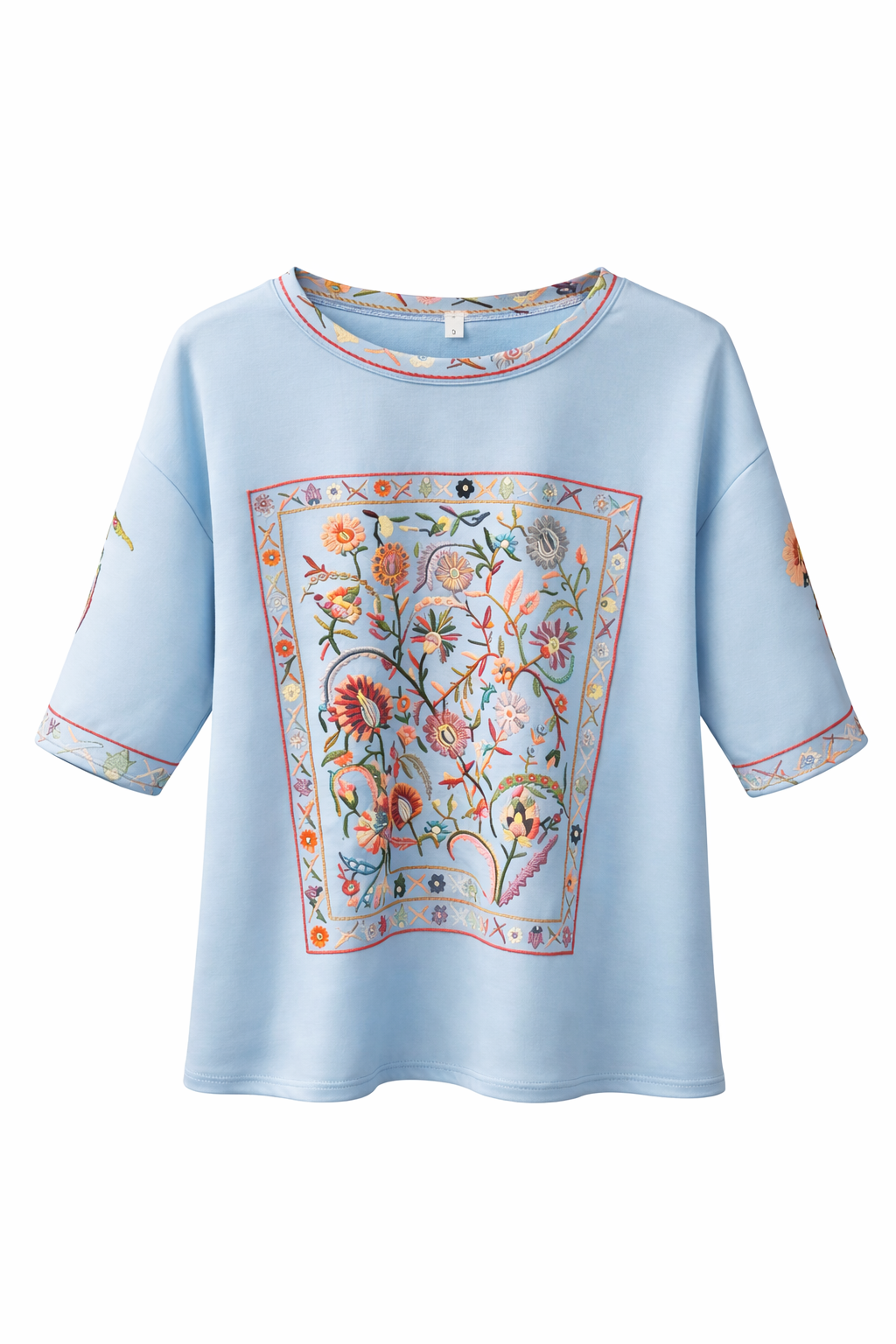 T-Shirt FLORAL-Universum Himmelblau