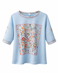 T-Shirt FLORAL-Universum Himmelblau