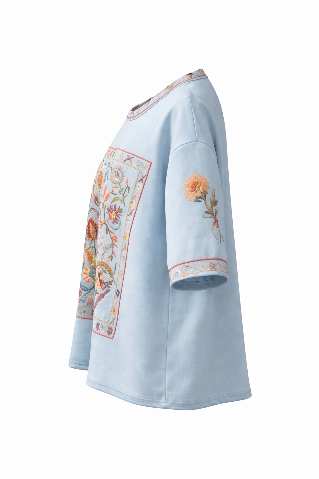 T-Shirt FLORAL-Universum Himmelblau