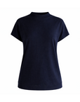Thin white crew neck sweater with short sleeves