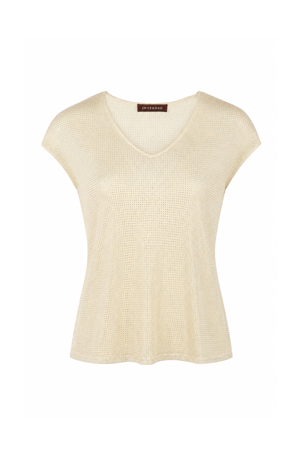 Top col V all strass beige Interdee