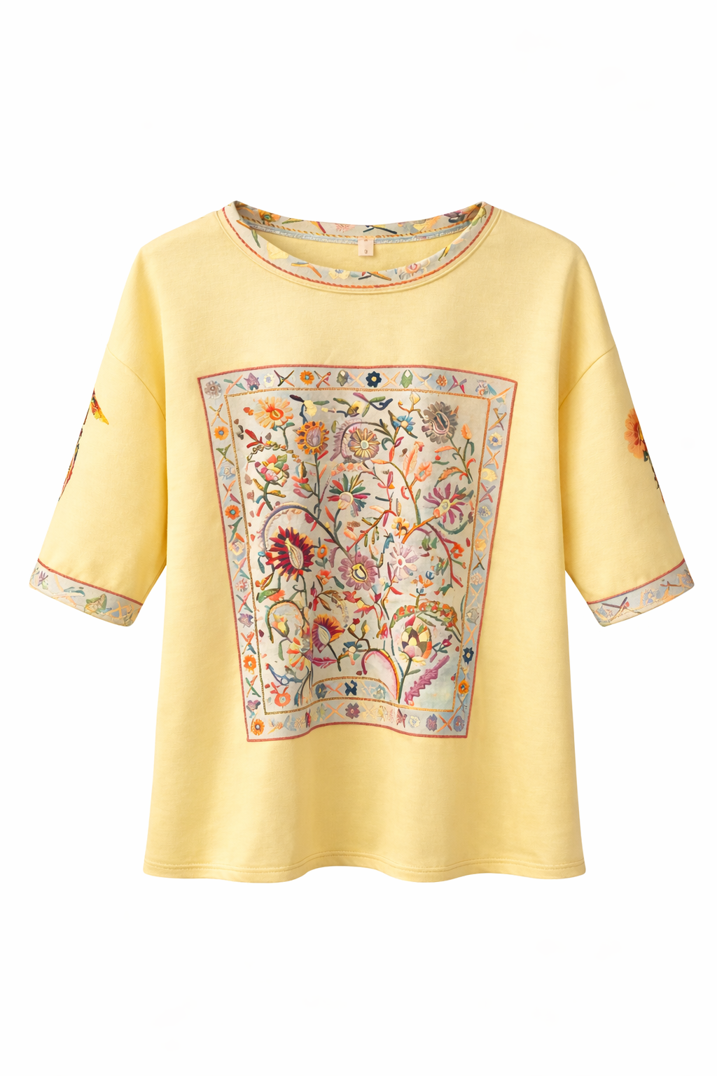 T-Shirt FLORAL-Universum Gelb