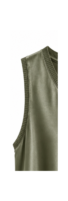 Top kaki col V
