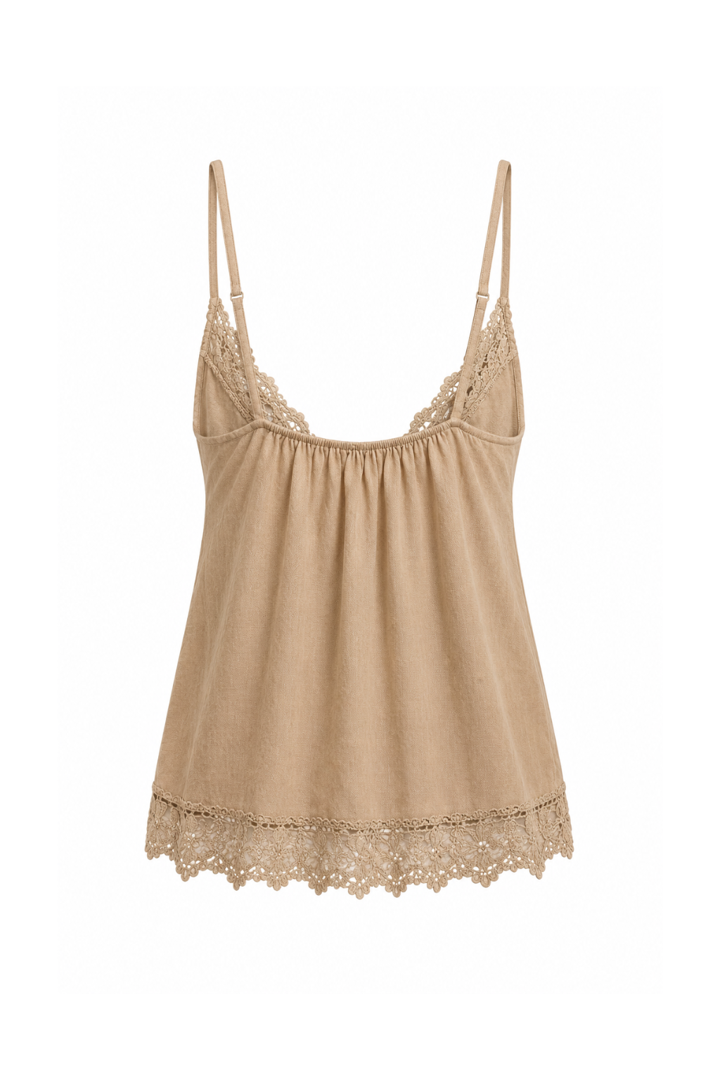 Top bretelles camel lin