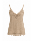 Top bretelles camel lin
