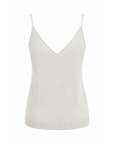 Top maille fine écru lurex