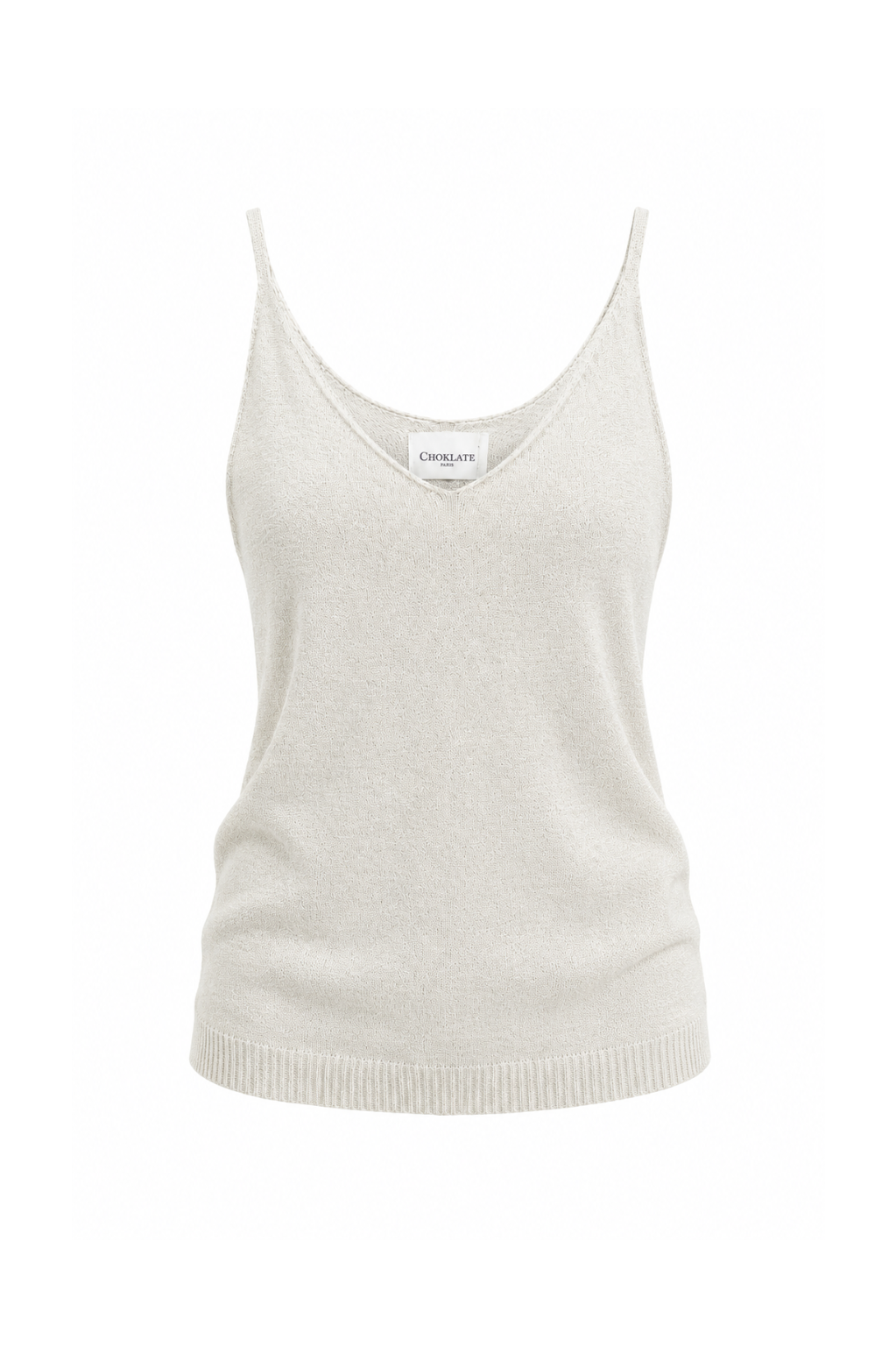 Top maille fine écru lurex