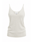 Top maille fine écru lurex