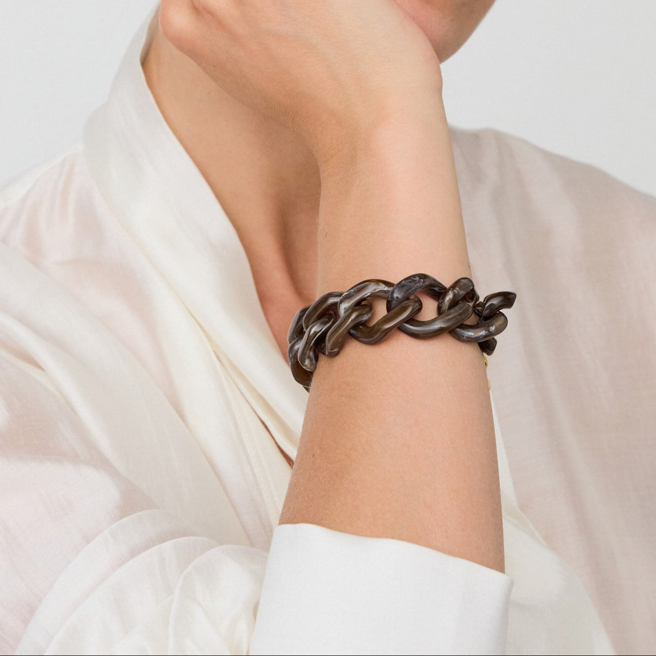 Flat Chain Bracelet dark brown Vanessa Baroni
