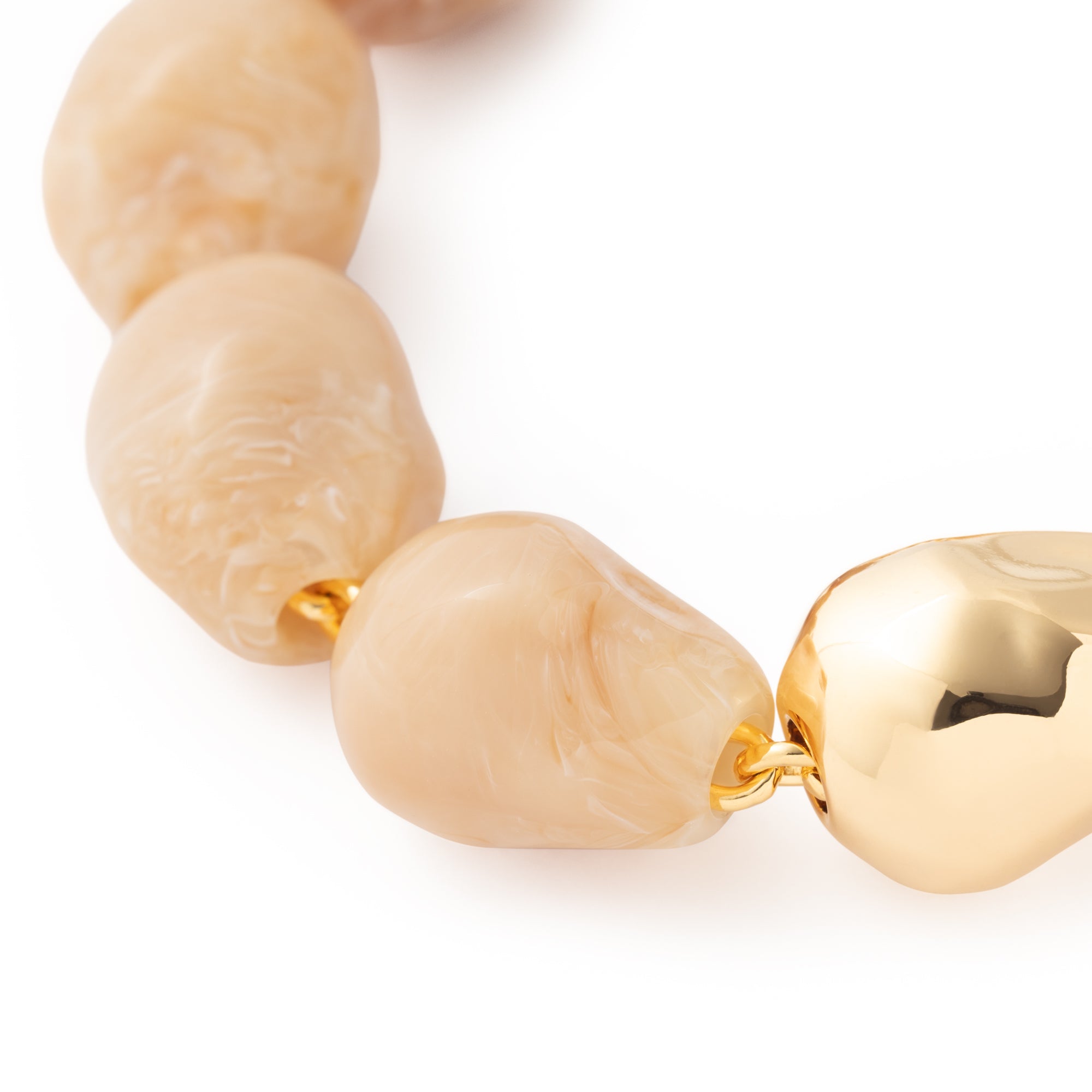 Organic Pearl Bracelet gold creme brulée marble Vanessa Baroni