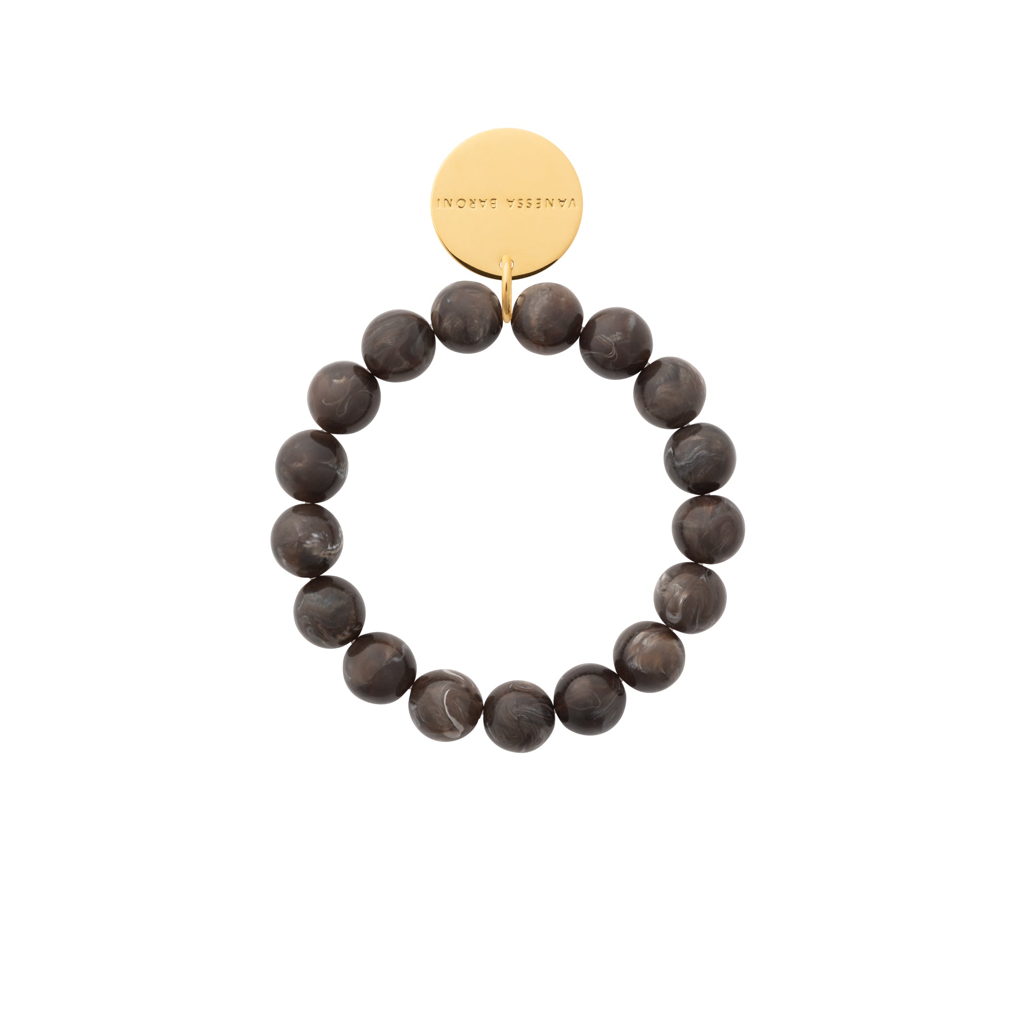 Mini Beads Flex Bracelet dark brown marble Vanessa Baroni