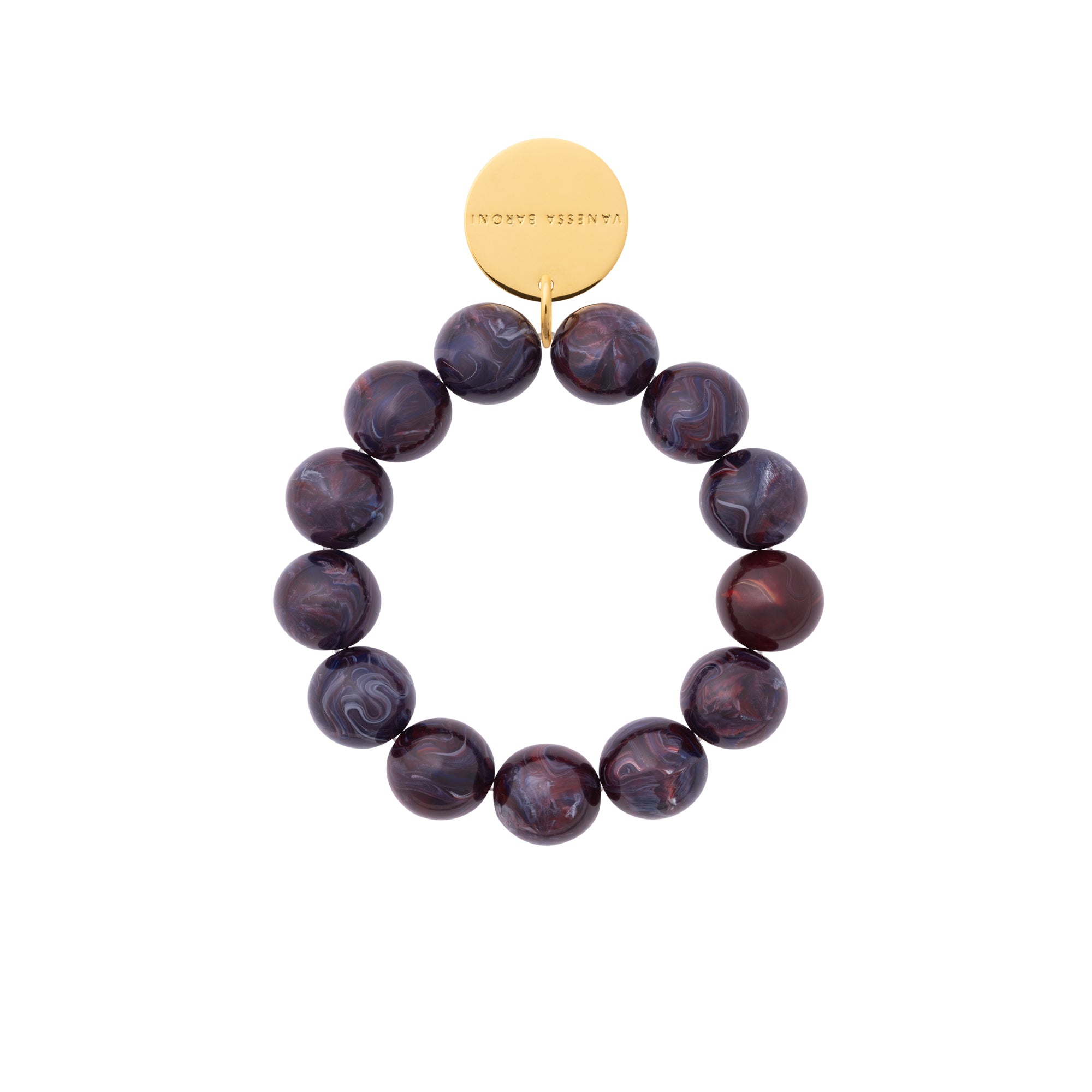 Beads Flex Bracelet Aubergine marble Vanessa Baroni
