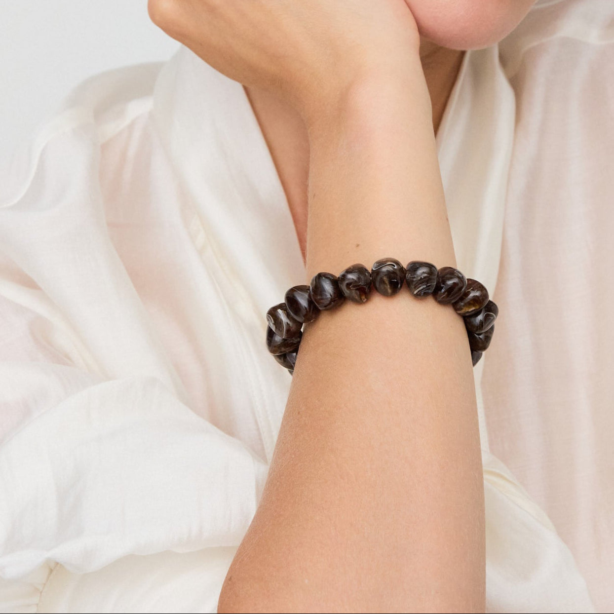 Mini Stone Flex Bracelet dark brown marble Vanessa Baroni